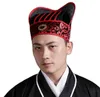 Bérets pour hommes adultes, chapeau ancien, coiffure traditionnelle chinoise Hanfu jaune rouge, tenue de Cosplay Vintage pour 5329733