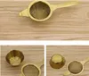 Roestvrijstalen thee -zeeffilter fijne mesh infuser koffiecocktail eten herbruikbaar goud zilveren kleur 400 pcs dAT502