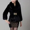 Women's Fur 2022 Fall Short Coat Winter Jacket Warm Imitation Hair Korean Style Loose Faux Collar Women Fashion Coats