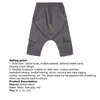 Men's Pants Comfortable Cropped Trousers Casual Sport With Pocket Loose Drawstring Capri Solid Color