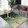 Tapis délicat vert noir couleur progressive 3D pour salon chambre à coucher tapis métal treillis géométrique imprimé maison tapis doux