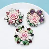 Brooches Wuli&baby Handmade Crystal Rose Flower For Women Enamel 3-color Designer Party Office Brooch Pins Clip Hair