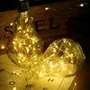 Strängar 2m 20Led Fairy String Lights Battery Operated LED Copper Wire Outdoor Waterproof Bottle Light For Bedroom Decor