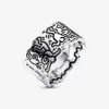 Line Art Liefde en Mensen Brede Ring 925 Sterling Zilveren Ringen Voor Vrouwen Trouwringen Mode-sieraden9101056