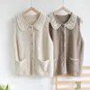 Damesbreien Spring herfst Women Japan Style Mori Kei Girls Losse hol uit zazen comfortabel zacht wollen mouwloos vest -vesten