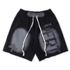 23SS Tie Dye Shorts Jogger Men Fleece Print Casual Running Baggy Skateboard Beach Sports Short Pants