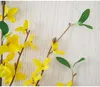 Decorative Flowers Artificial Silk Spring Forsythia Plastic Craft Flower Fake Plant Wedding Home Party Table Office Gift Decoration DIY