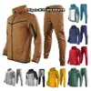 New Mens Tuta Sweat Suits Jogger Suit Giacca Pantaloni Uomo Sportswear Due pezzi Set Tutto Cotone Autunno Inverno Running Pant Tech pile