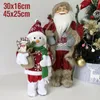 Christmas Decorations Holiday Gifts High-End Realistic Snowman Santa Desktop Claus Standing Doll 30 45cm Father Ornaments