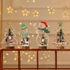 Decorazioni natalizie 1 pz Ciondolo appeso in legno Fette di legno colorate Impiallacciature ritagliate con cordino per albero di Natale o decorazioni per interni