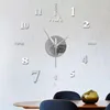 ساعات الحائط بدون إطار DIY Cute Clock 3D مرآة سطح الملصقات ملصقات ديكور المكتب المنزلي غرفة المعيشة الديكور الحمام