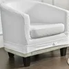 Fundas para sillas, funda elástica semicircular para sillón, sofá individual Jacquard liso con cojín de asiento, Protector elástico todo incluido