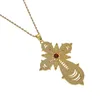Подвесные ожерелья эфиопского золотого цвета Большой крест для женщин мужской эритрея предметы