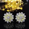 Boucles d'oreilles 2022 fleur de luxe pour les femmes couleur argent coréen anniversaire cadeau bijoux en gros saint valentin E5614b