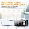 Moduli di automazione intelligente 1 set LED curvo Schermo grande digitale Sveglia silenziosa Display Dimmer Backup Orologi da tavolo da tavolo Ricarica USB