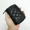 Kvällspåsar lyxig höjdkvalitet Korta plånböcker Real Caviar Cow Leather Kvinnor Purses Card Holder Fashion Liten blixtlåsplånbok med myntväska L221014