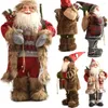 Christmas Decorations Holiday Gifts High-End Realistic Snowman Santa Desktop Claus Standing Doll 30 45cm Father Ornaments