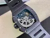 KV RM011 Watchには7750タイムキーピング機能セラミックマテリアルケースサファイアクリスタルガラスミラー天然ゴム時計バンドが装備されています