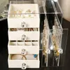 Jewelry Pouches Clear Plastic Bead Storage Box Acrylic Multi Layer Organizer For Girl Earrings Ring Display Case