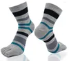 Men's Socks Mans Toe Fashion Striped Five Fingers Business Boys Cotton Breathable Casual Sport With Toes Deodorant Hosiery