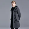 Winter Europe Trend Trench Coat Cashmere Cow Horn Woolen Clothing With Hood Men Thick Wool Overcoat Fashion Fleece Outer Garment5590816