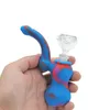 5 inches gourd Silicone Bong with glass bowl Hookahs gourd small water pipe multicolors Portable mini dab rig