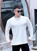 Erkek Hoodies 2023 Erkekler Uzun Kollu Yüksek Kaliteli Fitness Spor Giyim T-Shirt Çizgili Taytlar Sonbahar Kış Hoodie Moda Top