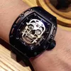 Reloj 055 Golden Skeleton para hombre, maquinaria automática, reloj de pulsera de lujo de alta calidad
