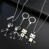 Pendant Necklaces Robot Necklace Hip-hop Ghost Joint Doll Human Skeleton Key Chain Ring Bag Easter Hanging Punk Man Jewelry Gift