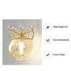 Wandlamp Kobuc Moderne LED Romantisch Glass Ball Gold SCONCE Licht voor meisjes Slaapkamer Keukenbeveiliging Bedcor Decor Luminaire