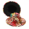 Berets QBHAT Tiger Animal Print Fedora Hats With Black Bottom Wide Brim Women Men Jazz Party Top Hat Outdoor Travel Sun Protection Cap