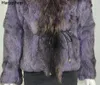 Women's Fur Sexy Overcoat Women Jacket Real Coats For Winter Autumn With Big Raccoon Collar Outwear High Quality