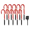 Solar Power Light String Christmas Candy Cane Lights LED Garden Ground Plug Crutch Year Room Decor Warm Atmosphere