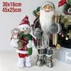 Christmas Decorations Holiday Gifts High-End Realistic Snowman Santa Desktop Claus Standing Doll 30 45cm Father Ornaments