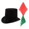 Berets Magician muzyk Halloween Jazz Hat Silk Scalf Zmień kolor Magic Trick Toy Illusion