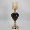 Titulares de vela Metal Candlestick Fashion Candelabra Table Decoração de Casa Black Ceramic Handicraft