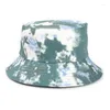 Berets Fisherman Hat European and American Tie-Tie-Side-Side-Side White Three Printing Men Women Outdoor Sun Protection Panama