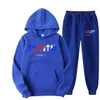 Trailsuit Trapstar Marka Baskılı Spor Giyim Erkek Tişörtleri 16 Renk Sıcak İki Parça Set Gevşek Hoodie Sweatshirt Pantolon Jogging 2023 005