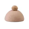 Bérets Trois Dimensions Champignon Laine Chapeau Avec Boule Belle Chaude Wowo Pain Cuit À La Vapeur Enfant Fedora