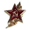 Spille Spilla vintage sovietica con stella rossa, simbolo comunista dell'URSS, coccarda militare