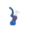 5 pouces gourde Silicone Bong avec bol en verre Narguilés gourde petite pipe à eau multicolores Portable mini dab rig