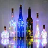 Strings Wine Bottle Lights z Cork Akulmat Sida LED Srebrny drut Kolny bajkowy mini sznurek na DIY Party Wedding