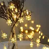 الأوتار LED GARLAND HOADION SNOWFLIAKS String Fairy Lights Hanging Ornaments Christmas Tree Decorations for Home Party Noel Navidad 2022