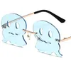 Lunettes de soleil sans monture drôles unisexe personnalité coupe pieuvre lunettes de soleil lunettes Anti-UV lunettes pour mascarade fête lunettes