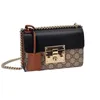 Purses designer tryckt låskedja Small Square Bag Flower Patchwork Classic Padloc Multifunktionell Sling Axel Messenger