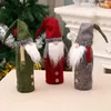 Decorazioni natalizie 1 pz Gnomi Copri bottiglia di vino Toppers svedesi Tomte Borse di Babbo Natale