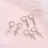 Hoop Earrings 1 Pair European Fashion Exquisite Simple Cross Small Brightly Metal Color For Women Jewelry E152