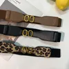 Cintos da coreana Moda Moda Moda Decoração de leopardo largo com traje de traje de traje elástico da cintura para mulheres