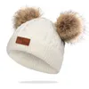 14 estilos gorros gorros grossos de inverno para meninos e meninas, gorros grossos para bebês, bolas de cabelo duplo, toucas de crochê infantis, gorros quentes para meninos e meninas, pompons, chapéus mais quentes