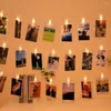 Strings LED PO -clip Stringlichten Batterij bediende Fairy Lighting Lamp Gordijn Garden Tree Home Festival Party Decor